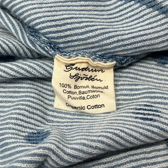 Gudrun Sjoden Indigo Dragonfly Organic Cotton Cardigan Blue Patterned Large NWT - Picture 7 of 9